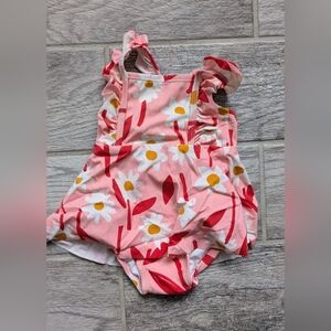 Hanna Andersson 12-18 Month VGUC Pink and Red Floral Bathing Suit